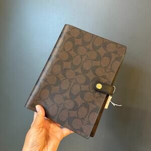 NEW‼️Coach Notebook In Signature Canvas Walnut/Black